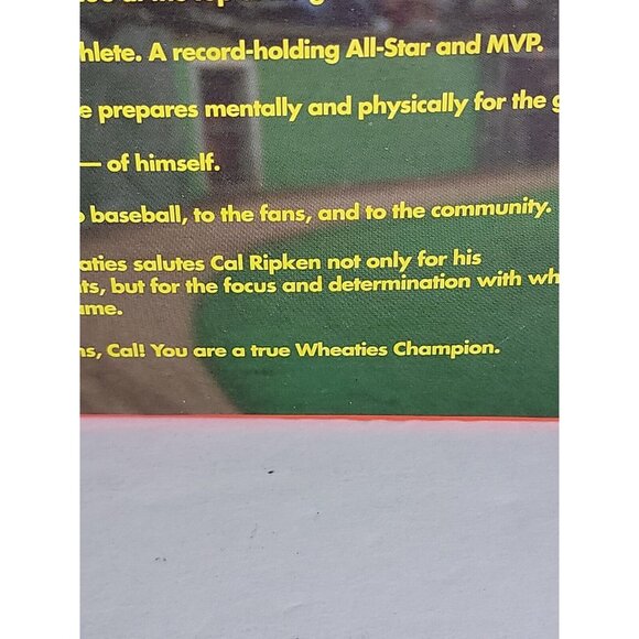 1995 Cal Ripkin Jr. Wheaties Box sealed Baseball 2132 Consecutive Games Counting - Picture 8 of 11